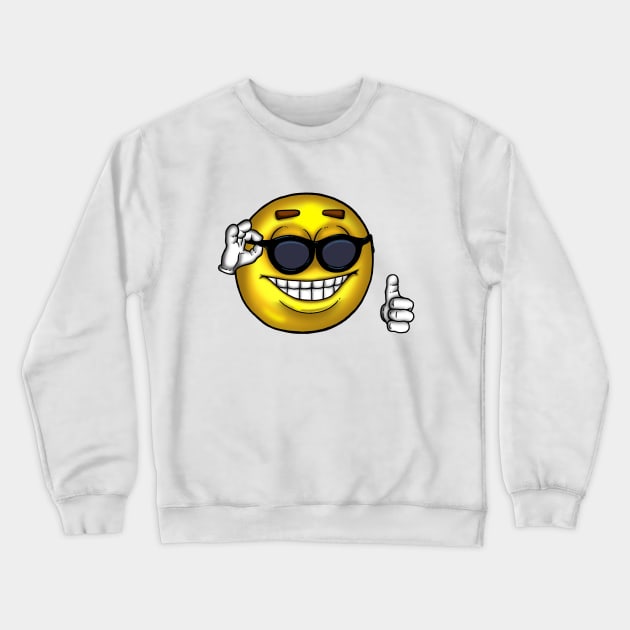 Sunglasses Thumbs Up Meme Crewneck Sweatshirt by dumbshirts